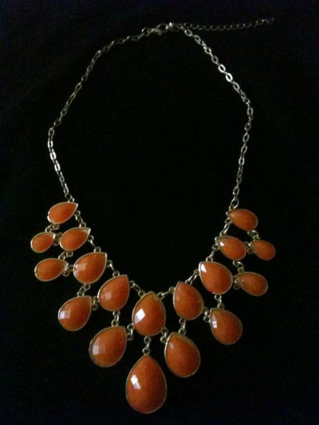 Maxi Colar pedraria laranja 3*